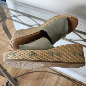 Style & Co Mint Green Faux suede Wedge Sandals Size 9M